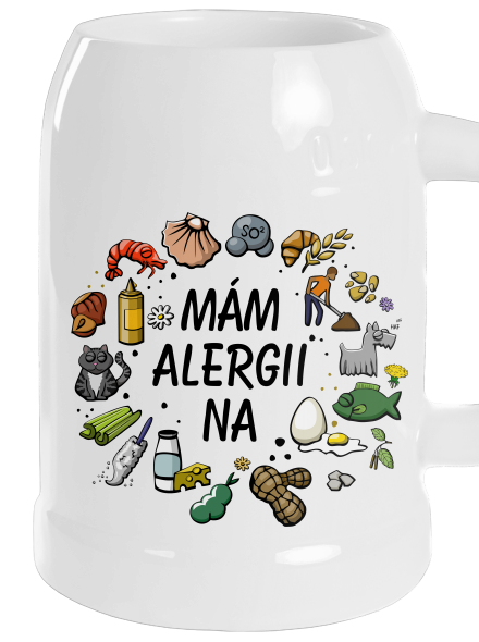 Mám alergii na... + fix půllitr White