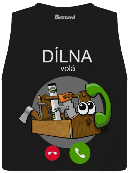 Dílna volá dámské tílko volné Black