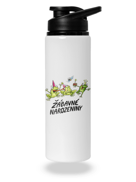 Žábavné narozeniny lahev na vodu White