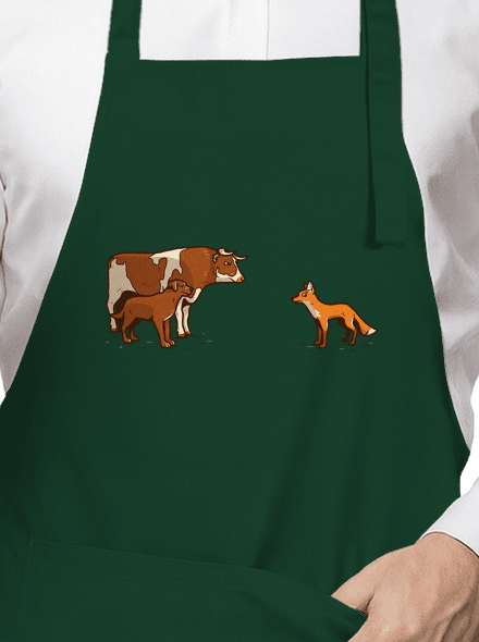 Vůl, pes a vulpes zástěra Bottle Green