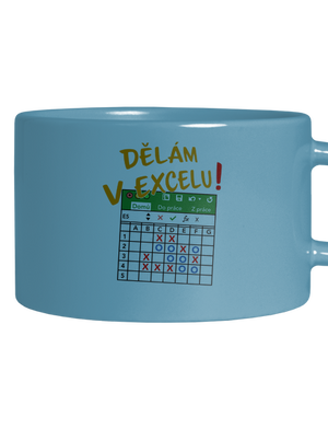 Dělám v Excelu hrnek makronka Blue Macaron