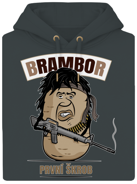 Brambor unisex mikina premium Charcoal