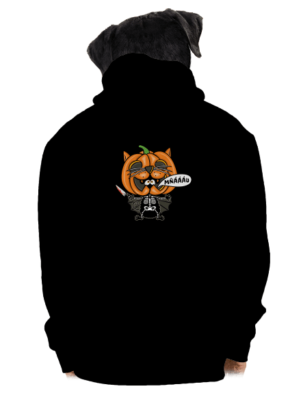 Halloweenská kočička pánská mikina na zip Black