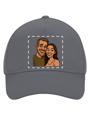 Karikatura z vlastní fotky kšiltovka baseballka Graphite grey