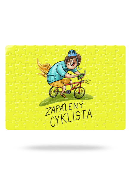 Zapálený cyklista puzzle White