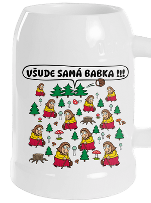 Všude samá babka půllitr White