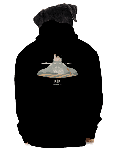 Říp s osobností pánská mikina na zip Black