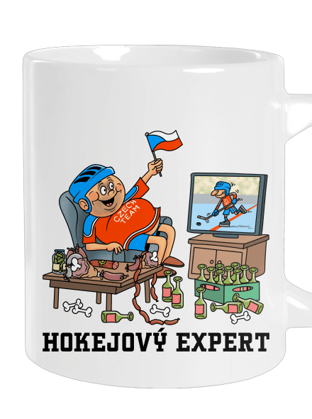 Hokejový expert velký hrnek White