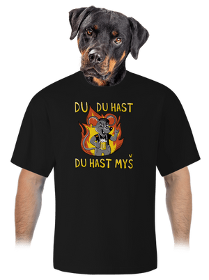 Du hast myš unisex tričko oversized Black