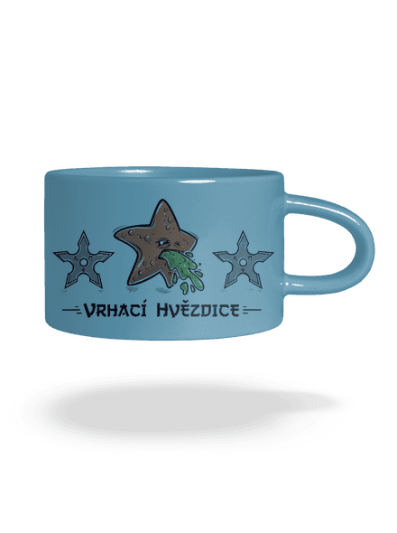 Vrhací hvězdice hrnek makronka Blue Macaron
