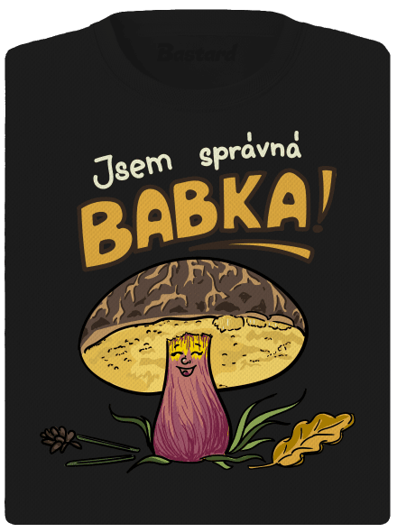 Babka a hříbeček dámské sportovní tričko Black