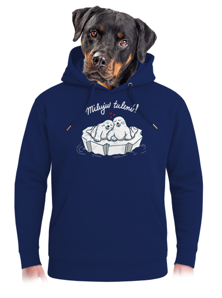 Miluju tulení unisex mikina premium Navy