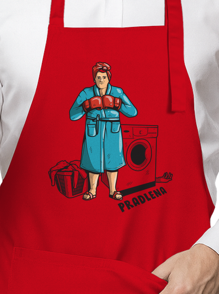Pradlena zástěra Red