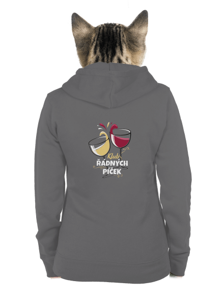 Klub řádných píček dámská mikina na zip Steel Gray