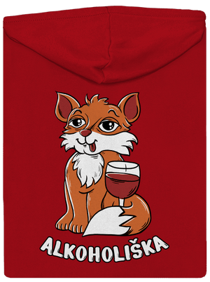 Vínová Alkoholiška pánská mikina na zip Red
