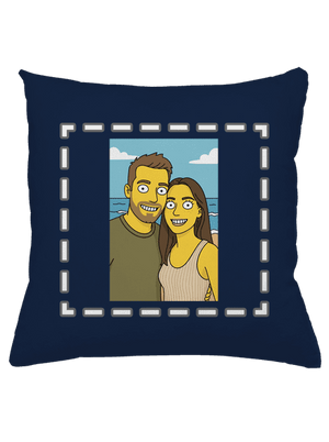 Simpsonovi z vlastní fotky polštář Dark Navy