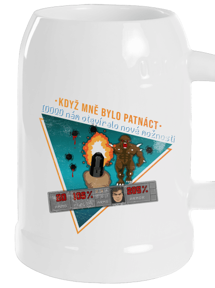 B15: Doom půllitr White