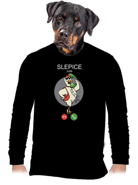 Slepice volá pánské dlouhý rukáv Black