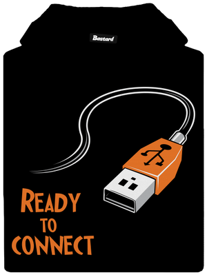 USB připojení pánská mikina klokanka Black