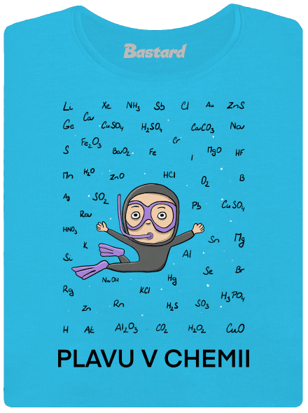 Plavu v chemii dámské tričko s lemem Blue Atol