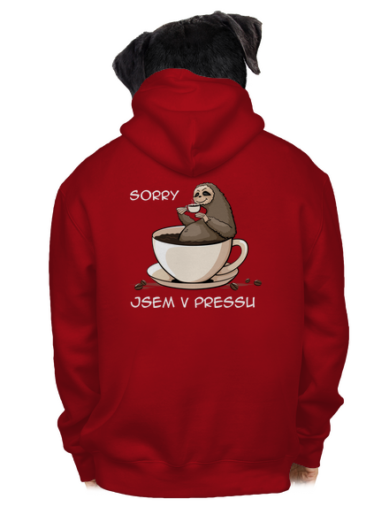 V pressu pánská mikina na zip Red