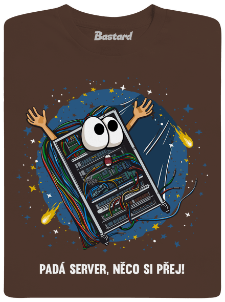 Padá server pánské tričko Brown