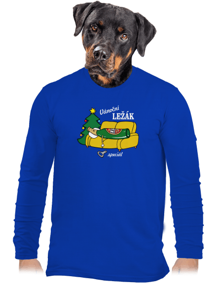 Vánoční ležák pánské dlouhý rukáv Royal Blue
