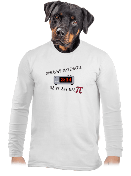 Matematik nespí pánské dlouhý rukáv White