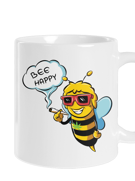 Bee happy klasický hrnek White