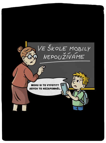 Mobily ve škole dámská mikina na zip Black