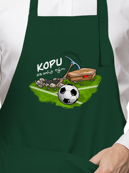 Kopu za svůj tým zástěra Bottle Green