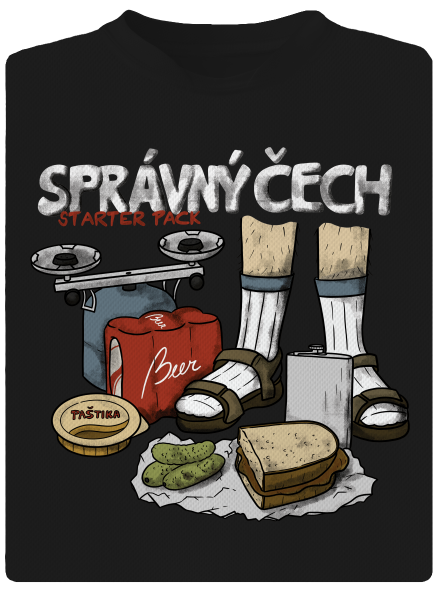 Správný Čech pánské sportovní tričko Black