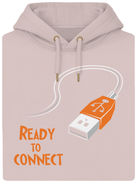 USB připojení unisex mikina premium Rose Chalk