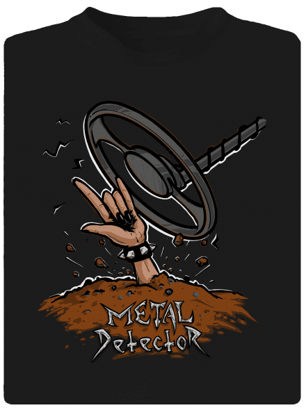 Metal detector pánské sportovní tričko Black