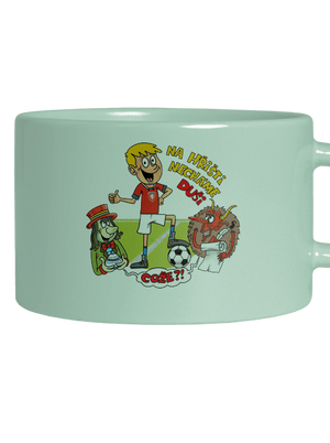 Na hřišti necháme duši hrnek makronka Mint Macaron