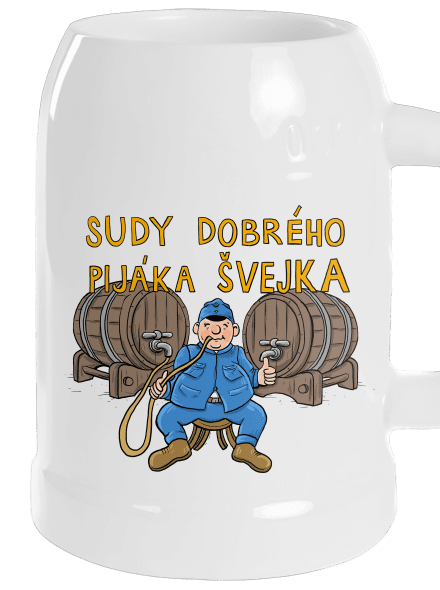 Sudy dobrého pijáka Švejka půllitr White