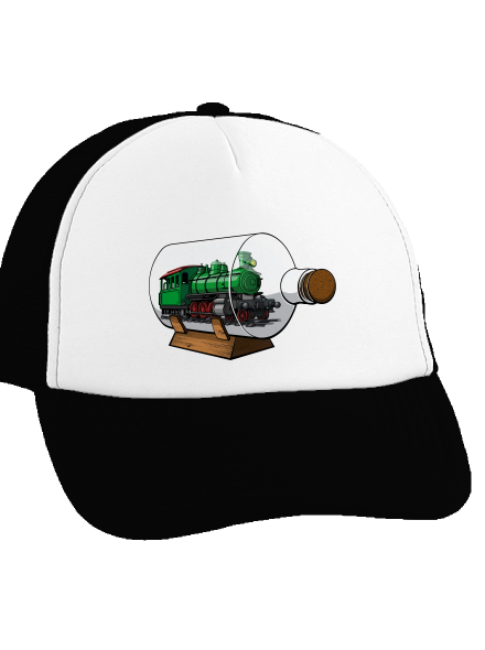 Lokomotiva v láhvi kšiltovka truckerka Black cap