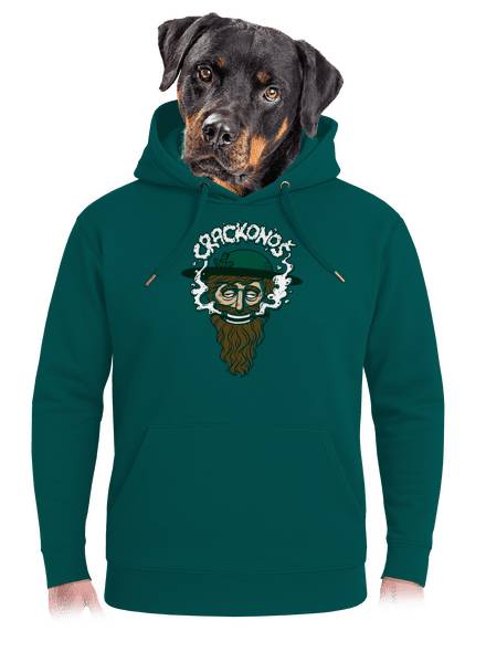 Crackonoš unisex mikina premium Emerald Green