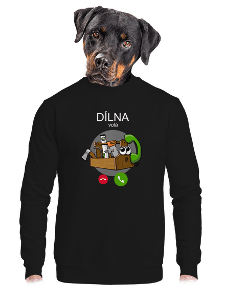 Dílna volá unisex mikina bez kapuce Black