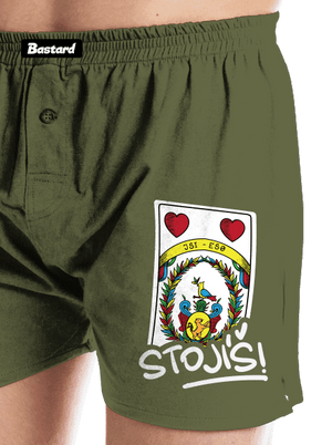 Karty Prší pánské trenky Khaki