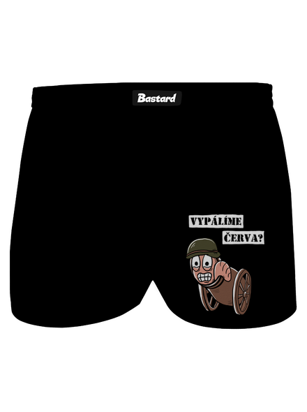 Vypálíme červa? pánské trenky Black