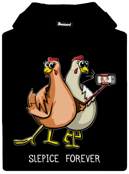 Slepice forever pánská mikina klokanka Black