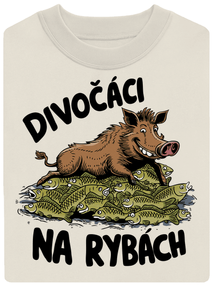 Divočáci na rybách unisex mikina bez kapuce Off White