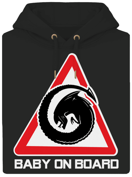 Alien inside unisex mikina premium Dark Black