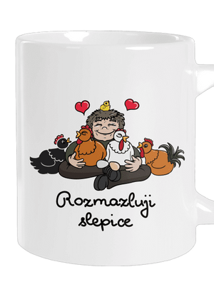 Rozmazluji slepice velký hrnek White