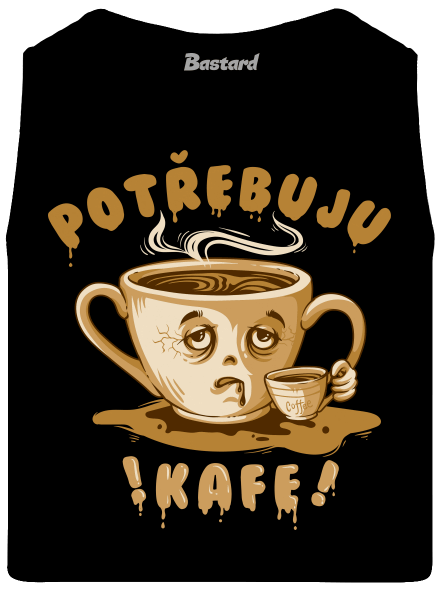 Potřebuju kafe pánské tílko Black