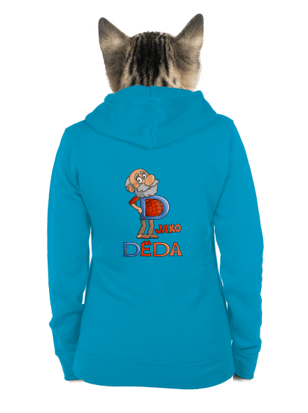 D jako děda dámská mikina na zip Blue Atol