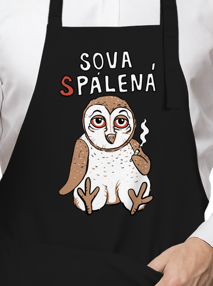 Sova Pálená zástěra Black