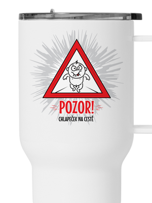 Chlapeček na cestě termohrnek White