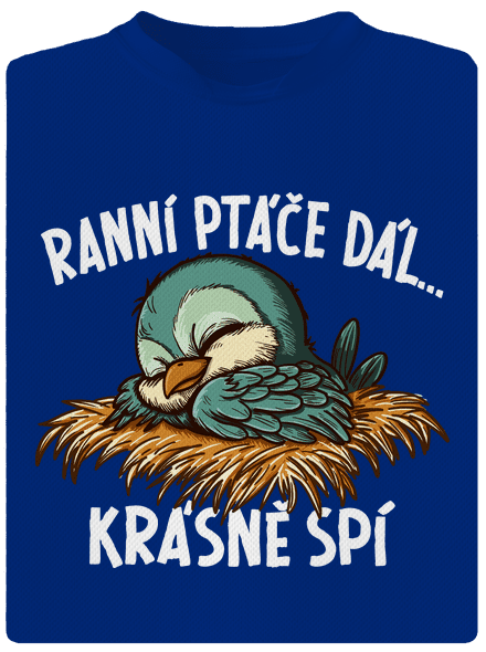 Ranní ptáče spí pánské sportovní tričko Royal Blue Mal